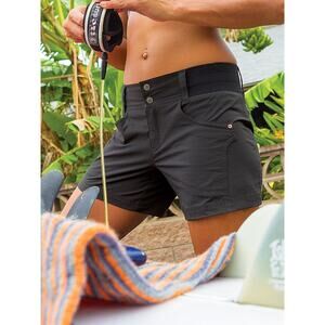 NWT Title Nine Clamber Shorts 5" Mid-Rise Black Utility Performance Size 10